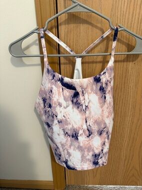 Old Navy Pink & Navy Tie-Dye Cropped Camisole